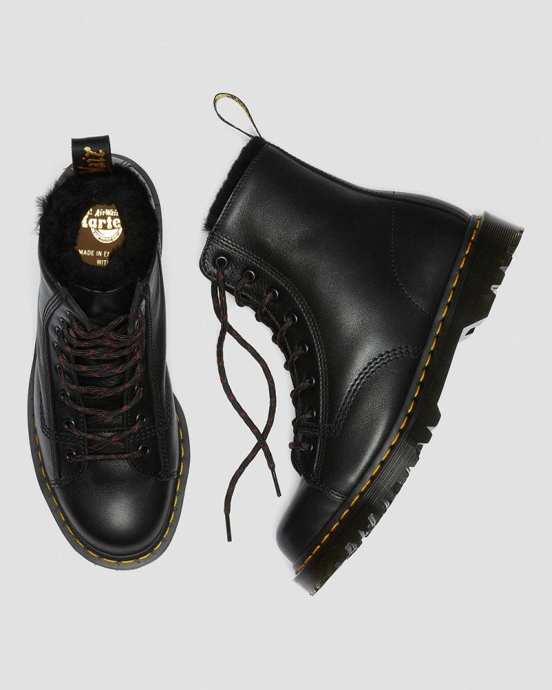 Men's Dr Martens Barton Made in England Shearling Lined Leather Ankle Boots Black | AU 433CTV